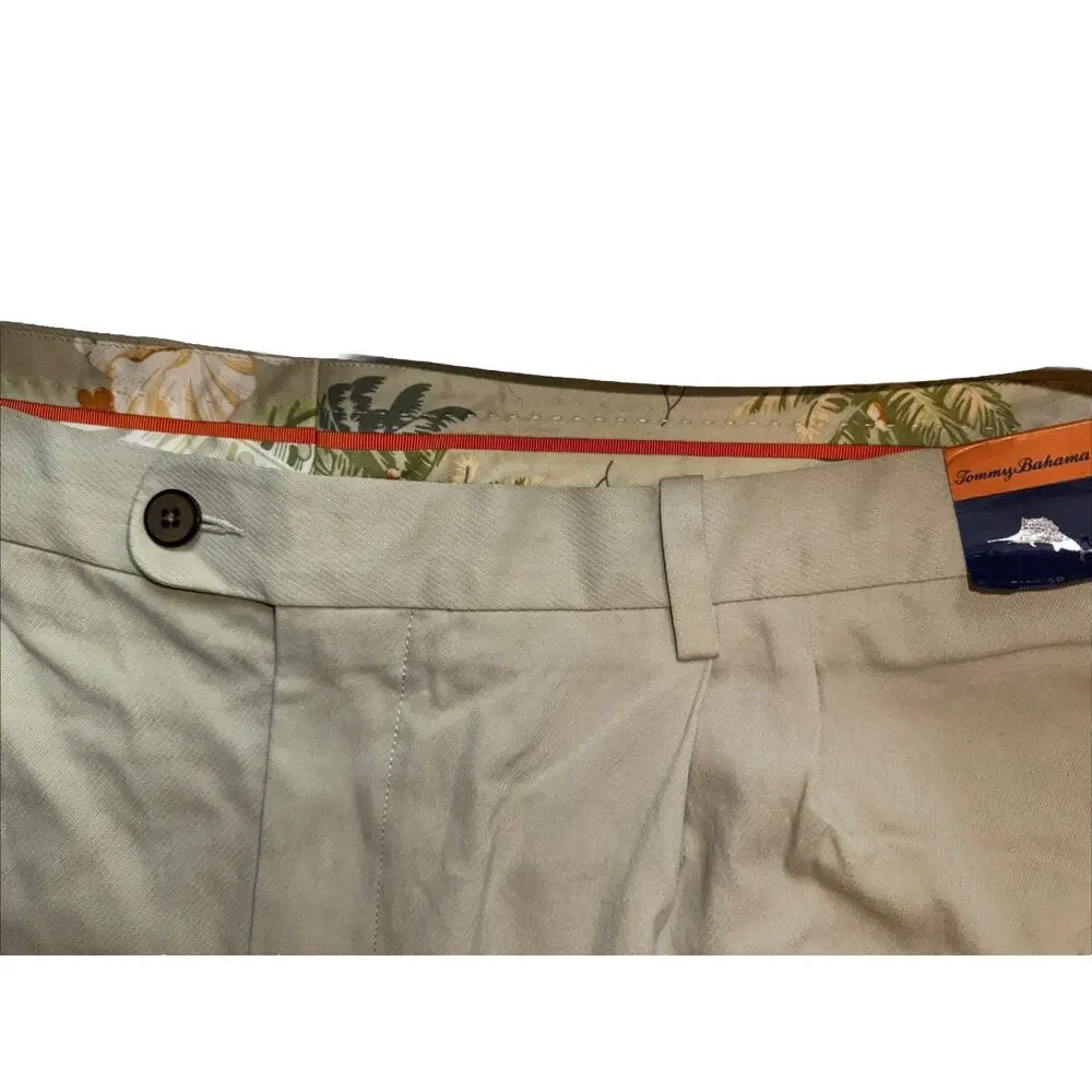 Tommy Bahama New St. Thomas Relaxed Double-Pleat Pants In Abby Stone Size 42x32